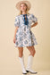 Vintage Horse Toile Print Denim Mini Dress