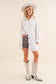 22241P - Crystal Mini Stud Washed Denim Shorts Side Slit