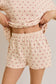 USA FLAG PRINTED OVERSIZED T-SHIRT WITH ELASTIC WAIST SHORT