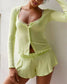 Stylish Long Sleeve Cardigan Shorts Loungewear Set