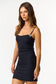 RHINESTONE BOW SLEEVELESS BODYCON DRESS