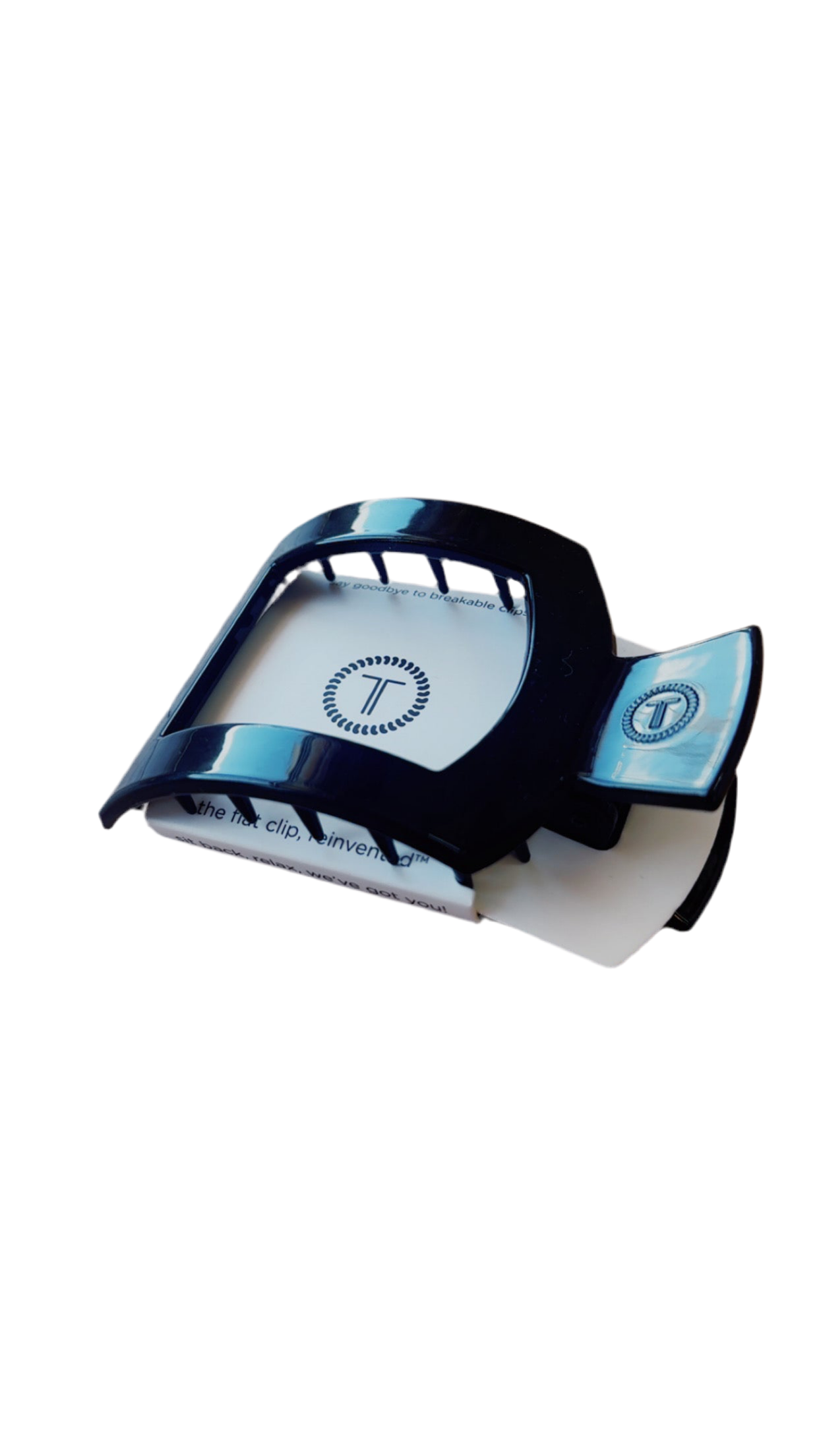 Jet Black Medium Flat Square Teletie Hair Clip