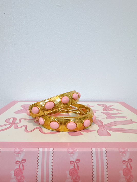 Feminine Pink Gold Statement Bracelet