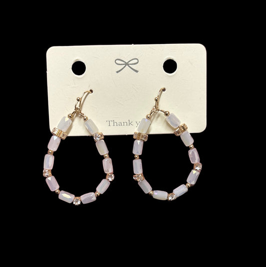 Opal Beaded Hoops