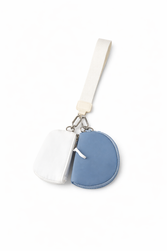 Blue Coin Purse Wristlet Set