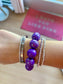 Purple Chunky Bubble Bead Stretch Bracelet