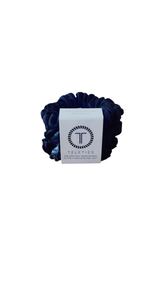 Jet Black Small Silk Teletie Scrunchies