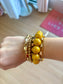 Mustard Yellow Bubble Bead Stretch Bracelet
