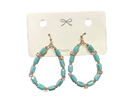 Opal Beaded Hoops