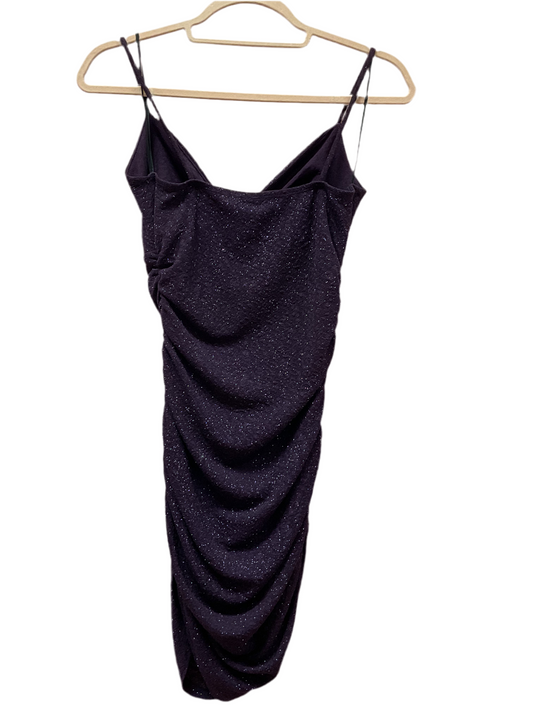 Purple Sparkle Spaghetti Strap Mini Dress