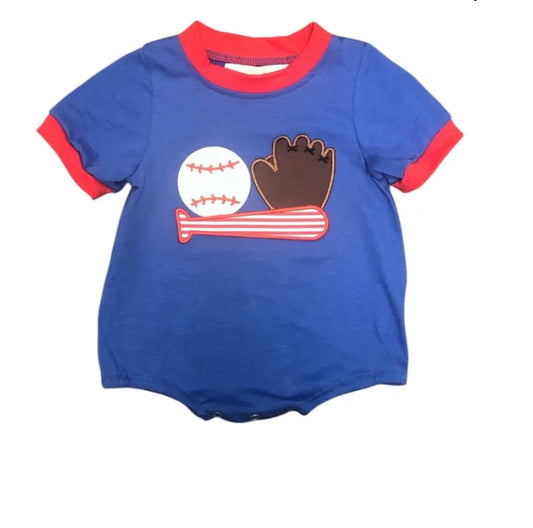 Little Boys Home Run Romper