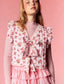 Rose Quilted Ruffle Vest