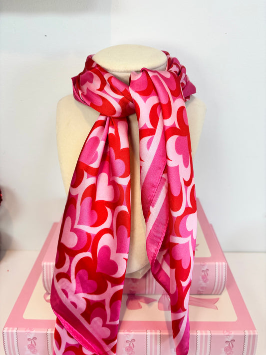 Pink & Red Heart Scarf