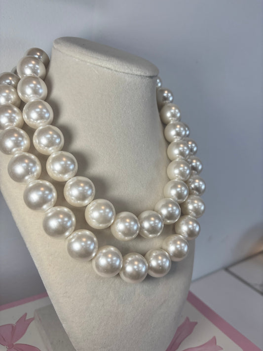 Double Strand Pearl Necklace