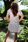 Floral Contrast Edge Layered Short Sleeve Mini Dress