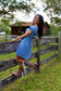 String Tie Puff Short Sleeves Denim Mini Dress