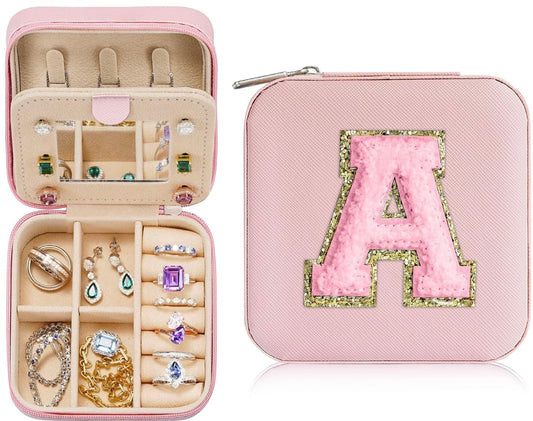 Pink Initial Jewelry Organizer