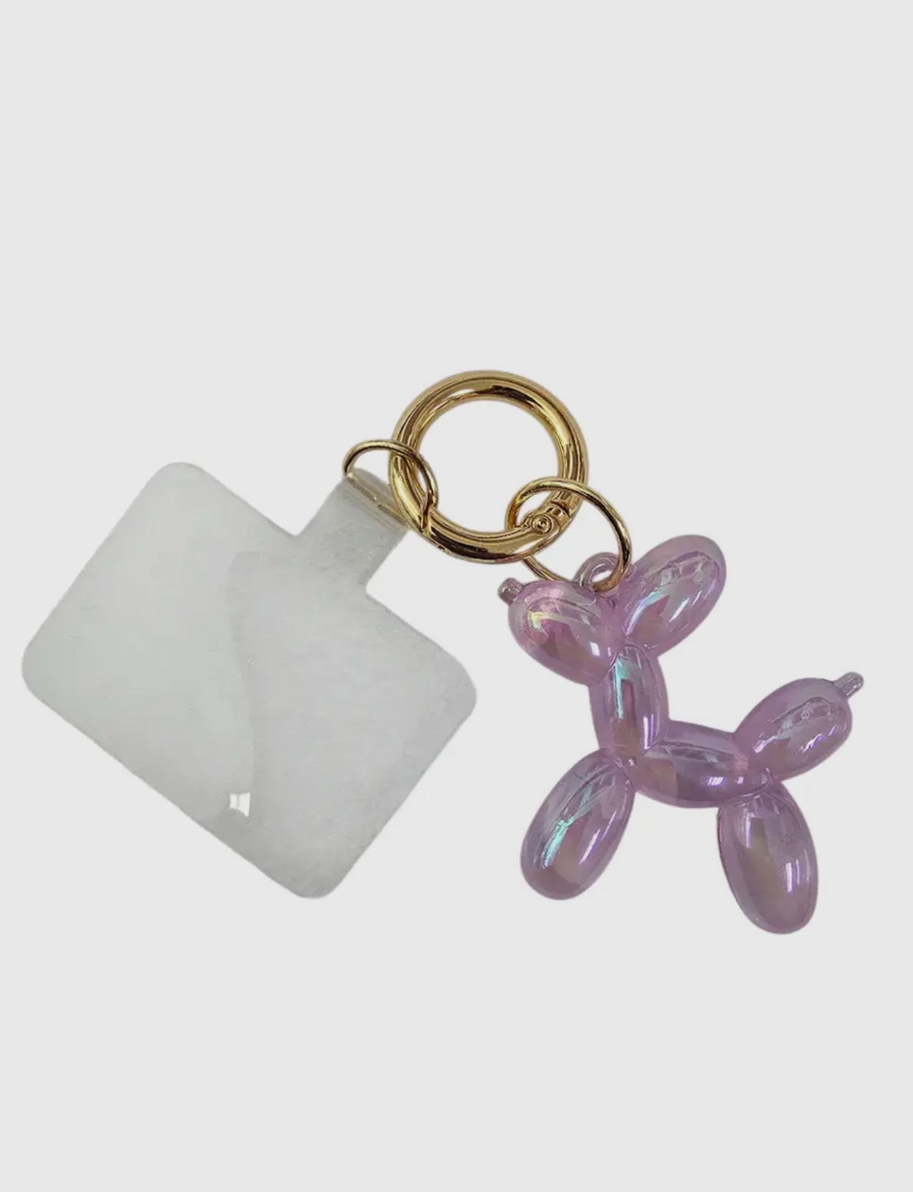 Iridescent Balloon Dog Cell Phone Charm/Bag Charm