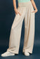 Linen Smocked Wide Leg Pants