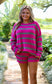 Ladies Color Block Stripe 2PCS Sweater Set SKST41178