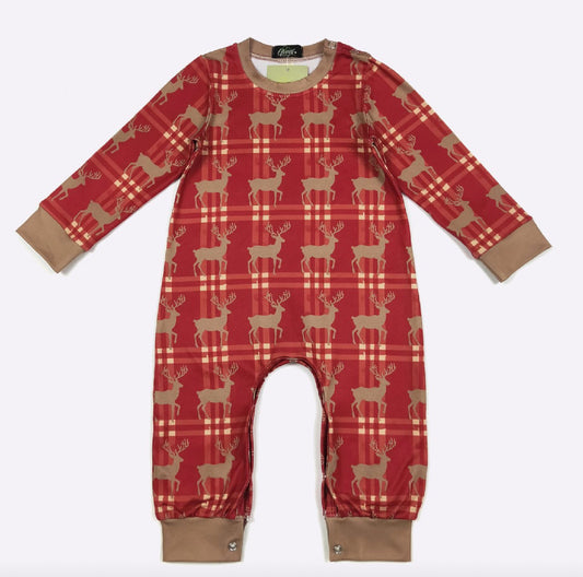 Little Boy Red Reindeer Romper