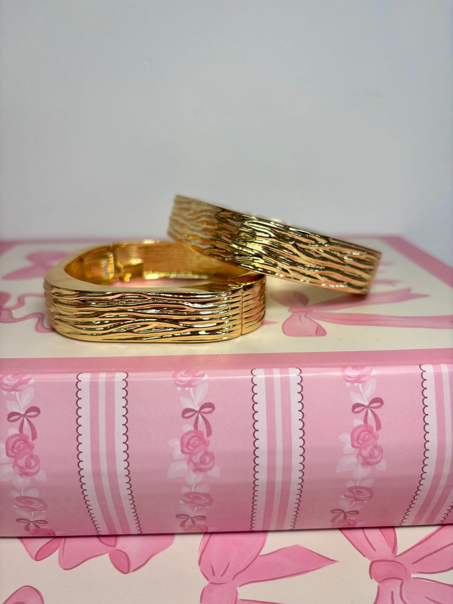 Gold Textured Statement Bangle