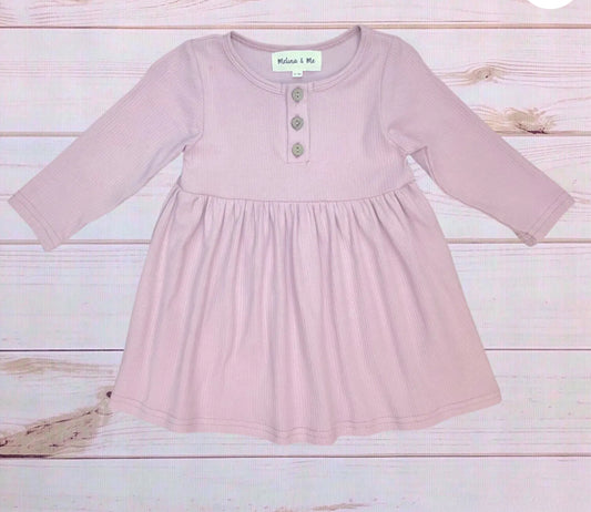 Girls Ribbed Long Sleeve Dress