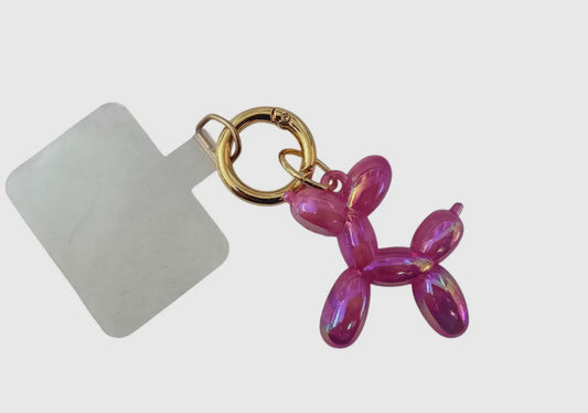 Iridescent Balloon Dog Cell Phone Charm/Bag Charm