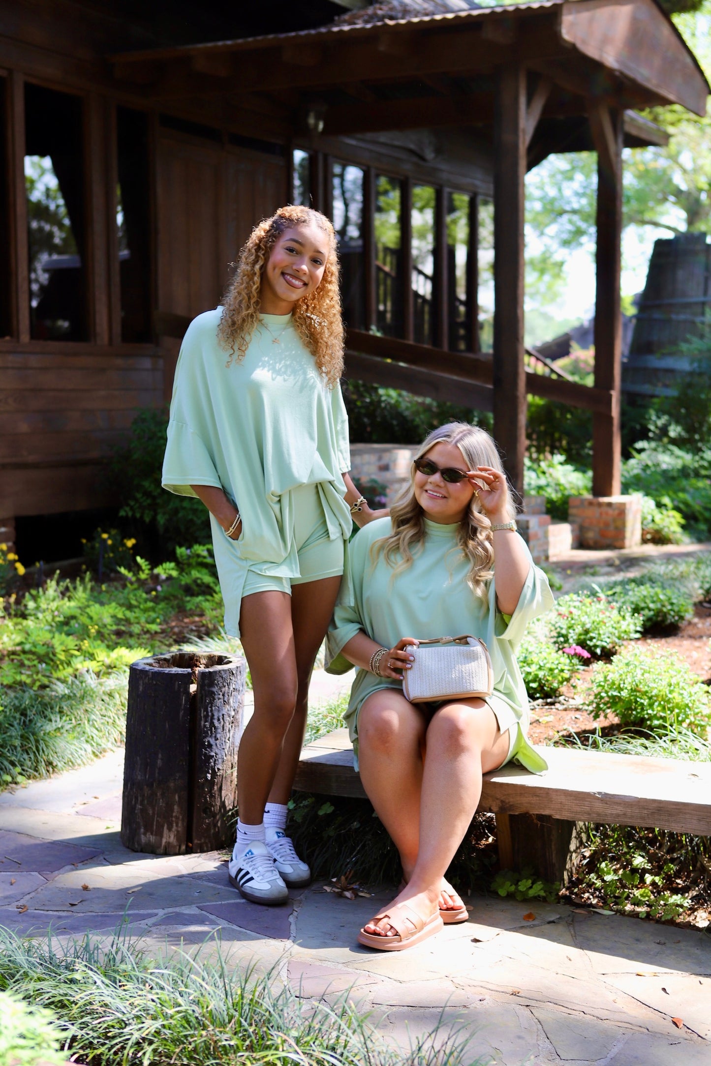 Ladies Loose Top and Shorts 2PCS Casual Tee Set SKST23129