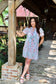Floral Contrast Edge Layered Short Sleeve Mini Dress