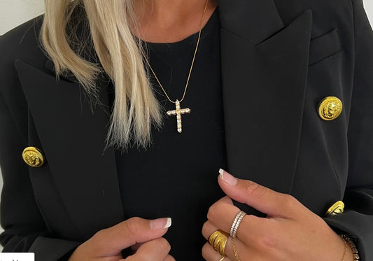 Chanstuttpearls Gold cross Necklace