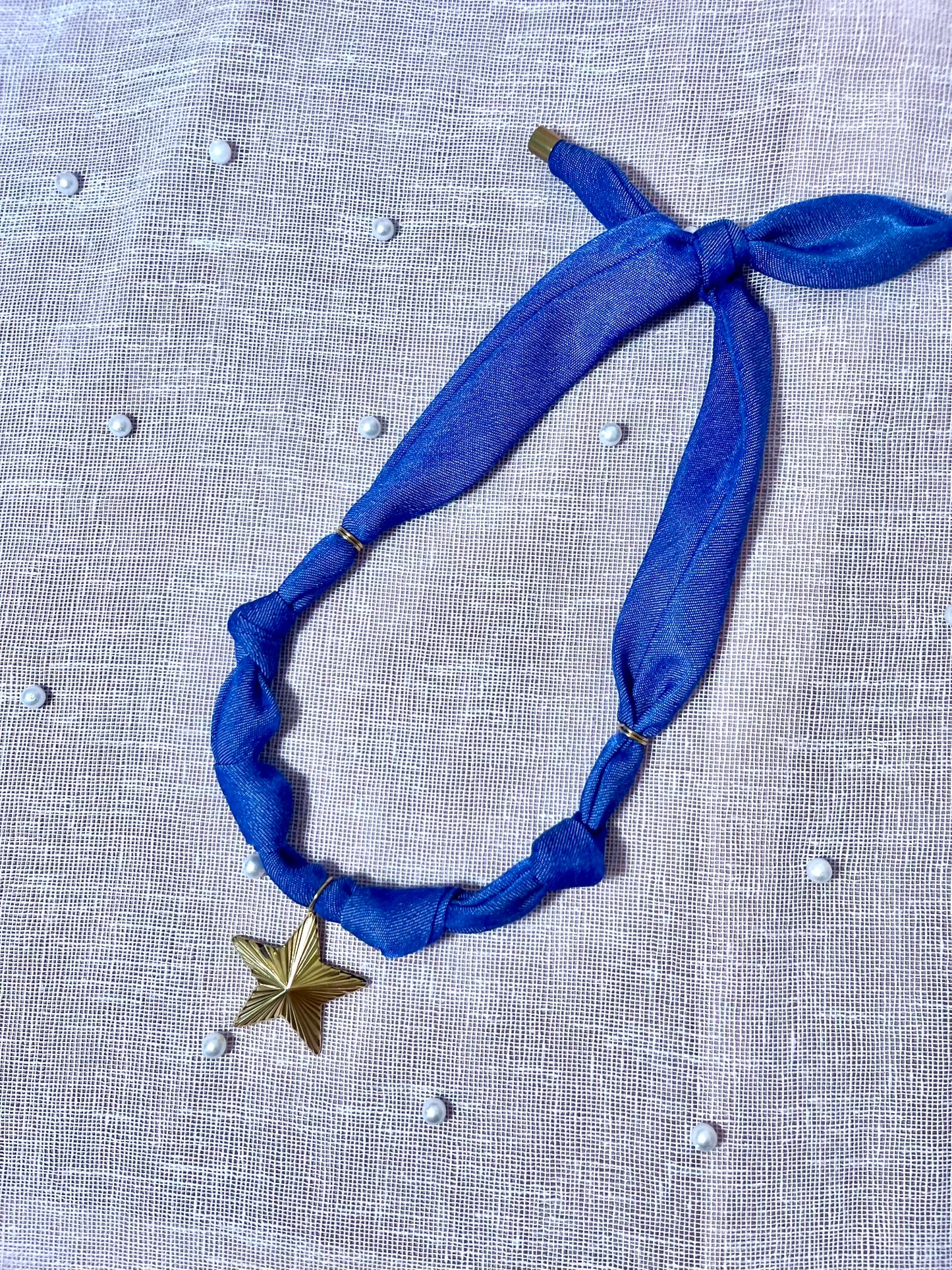 Stary Denim Days Scarf Necklace