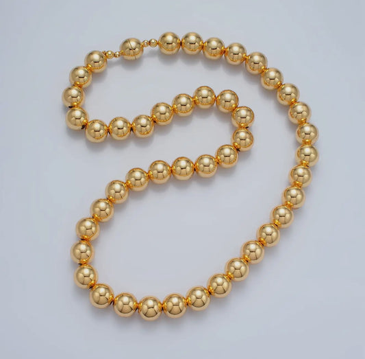 Gold Beaded Bubble Magnetic Closure Necklace
