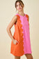 Cotton Blend Sleeveless Dress W/ Scalloped Panels