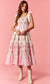 Mixed Cotton Poplin Printed with Satin Tie Dress