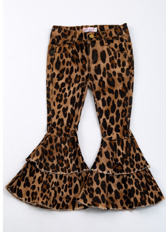 Cheetah Denim Flares