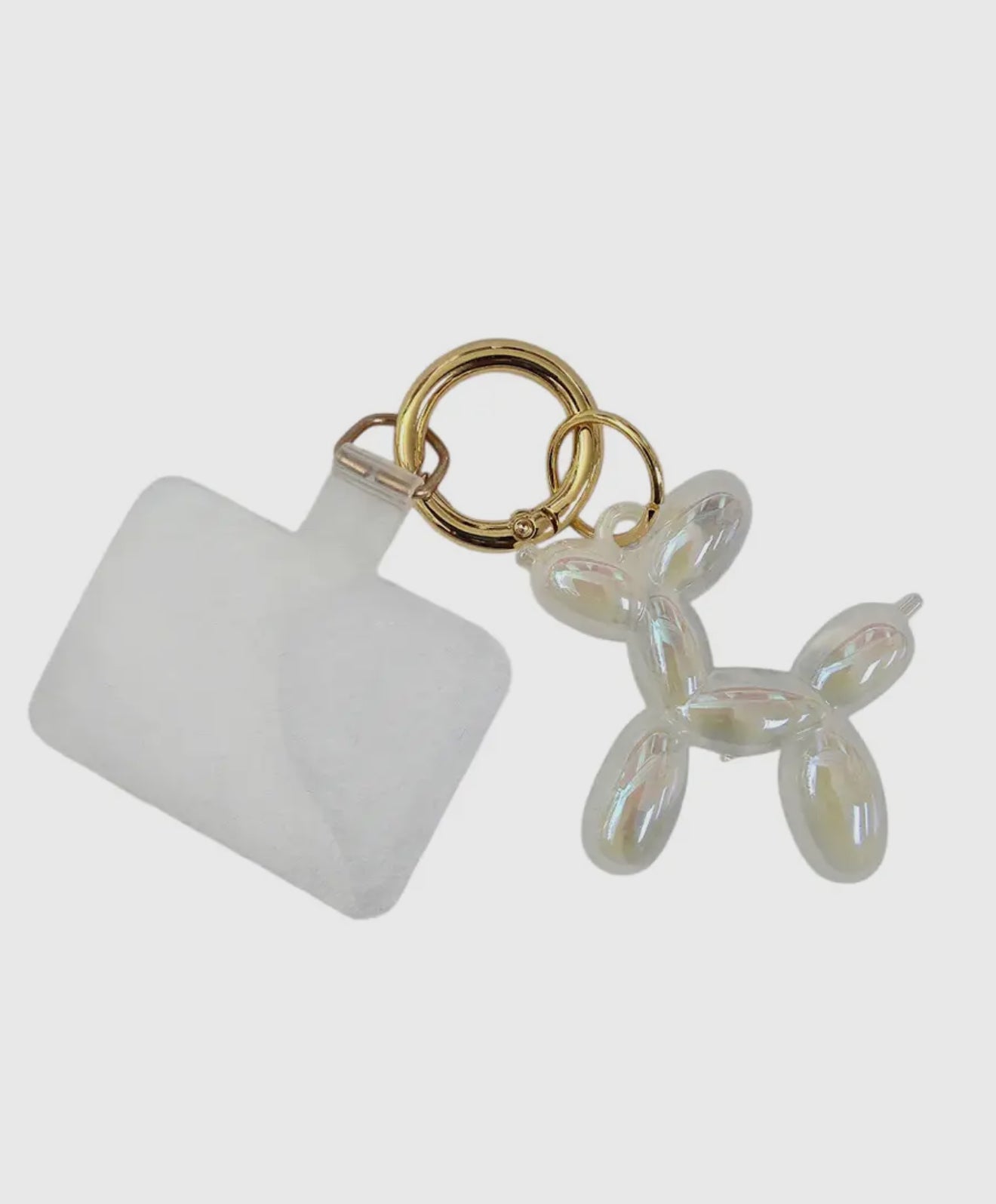 Iridescent Balloon Dog Cell Phone Charm/Bag Charm
