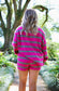 Ladies Color Block Stripe 2PCS Sweater Set SKST41178