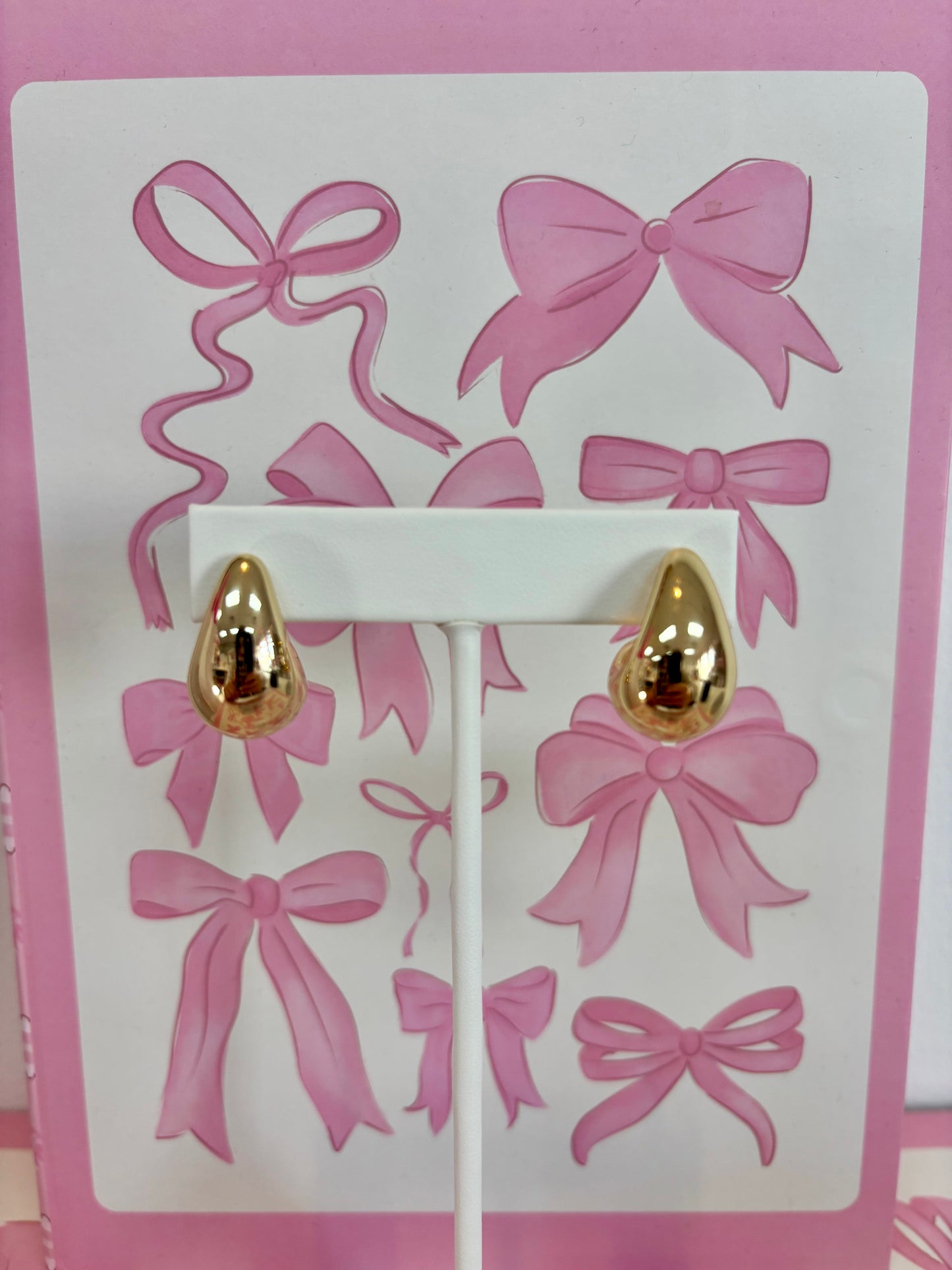 Gold Teardrop Stud Earrings