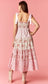 Mixed Cotton Poplin Printed with Satin Tie Dress