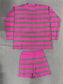 Ladies Color Block Stripe 2PCS Sweater Set SKST41178