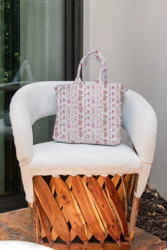 Wilshire Stripe Pink Quilted Handbag