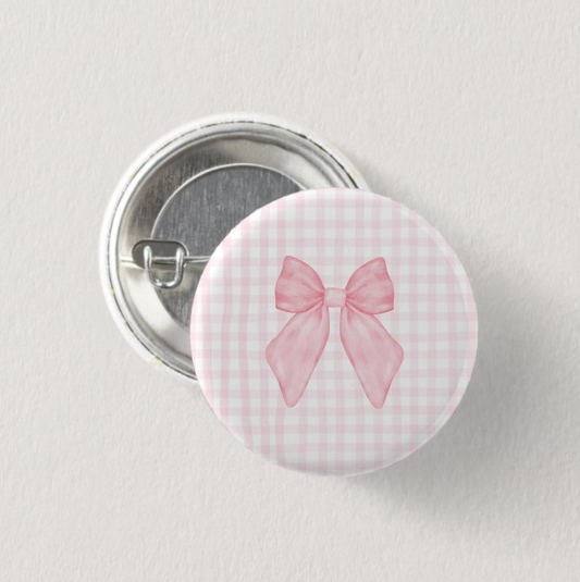 Bow Checkered Button