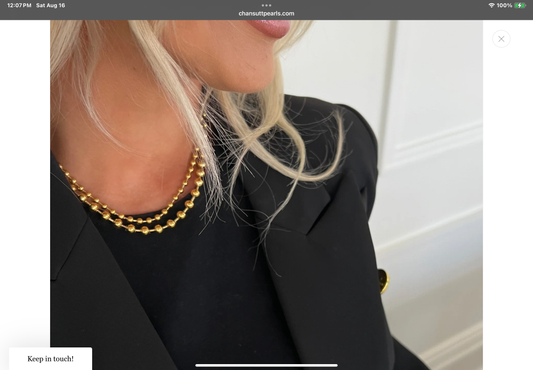 Chansuttpearls Gold Beaded Necklace
