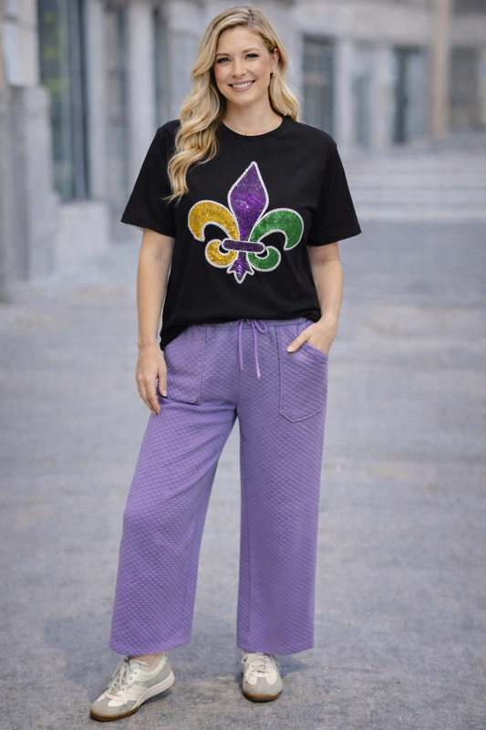 Fleur De Lis Sequin Graphic Tee