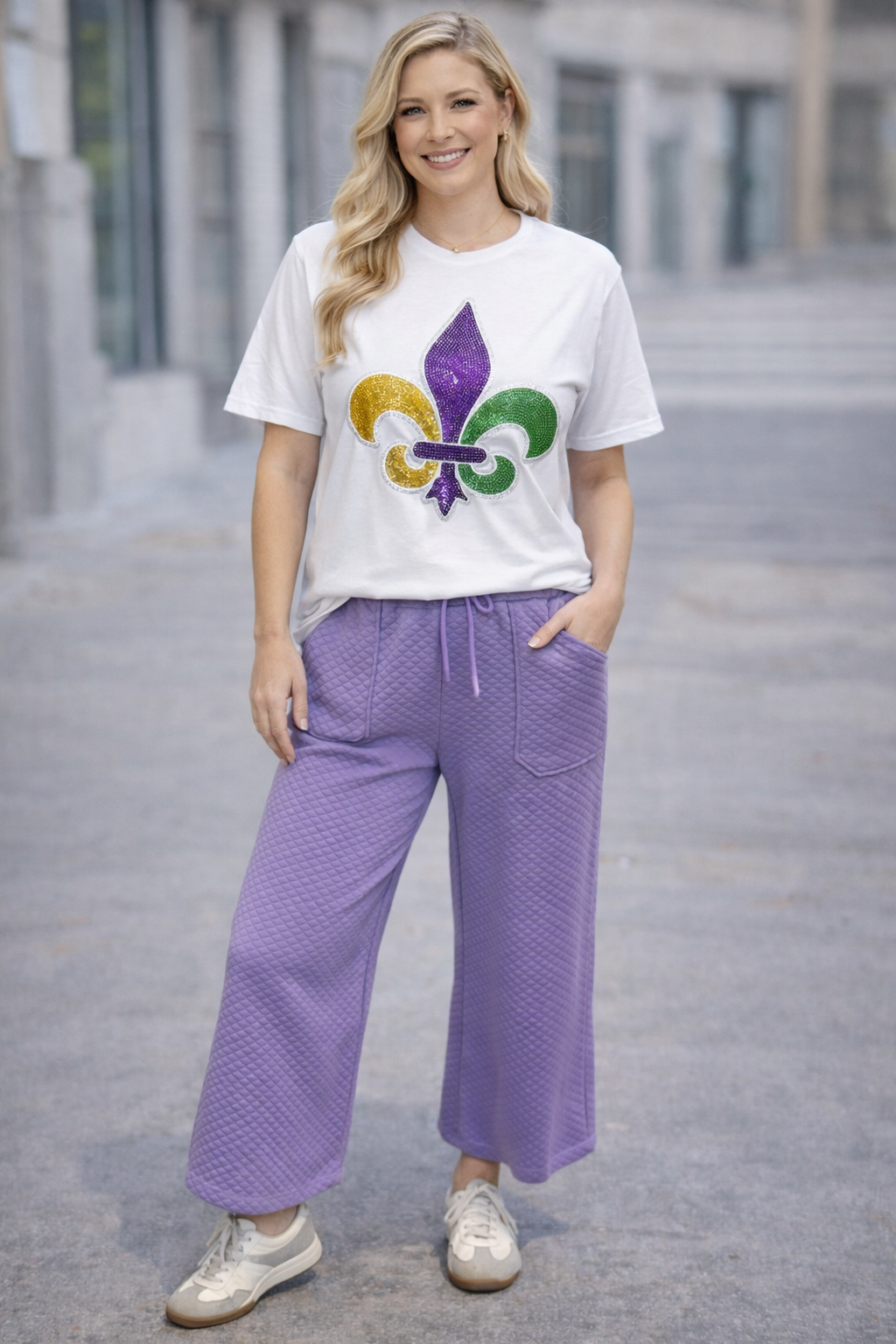 Fleur De Lis Sequin Graphic Tee