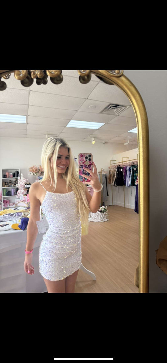 White Sequin Dress