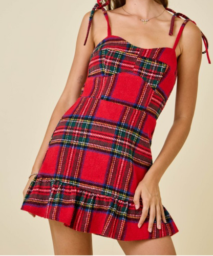 The Holly Jolly Plaid Mini Dress