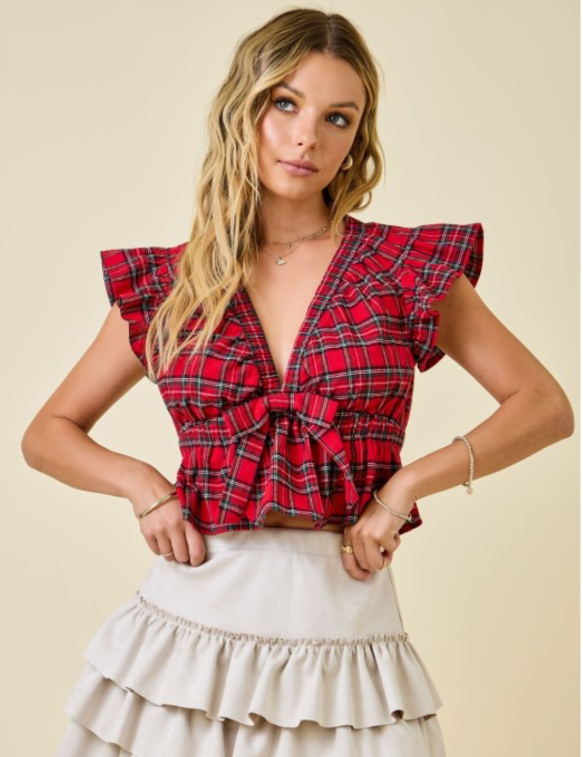 Christmas Crush Plaid Style Top