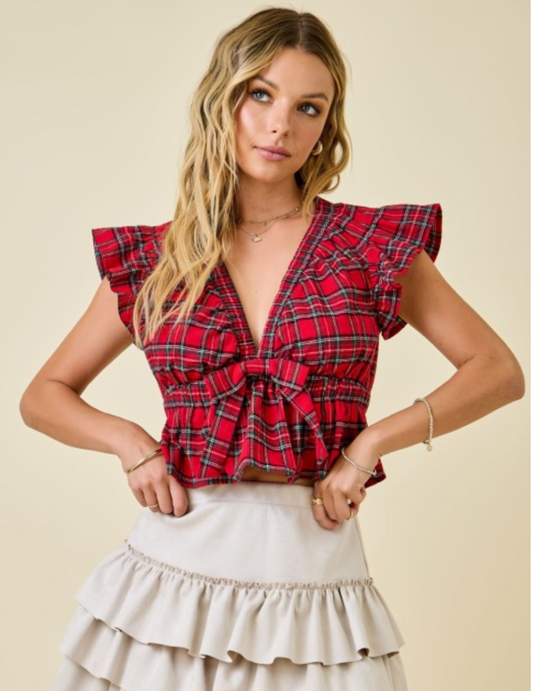Christmas Crush Plaid Style Top